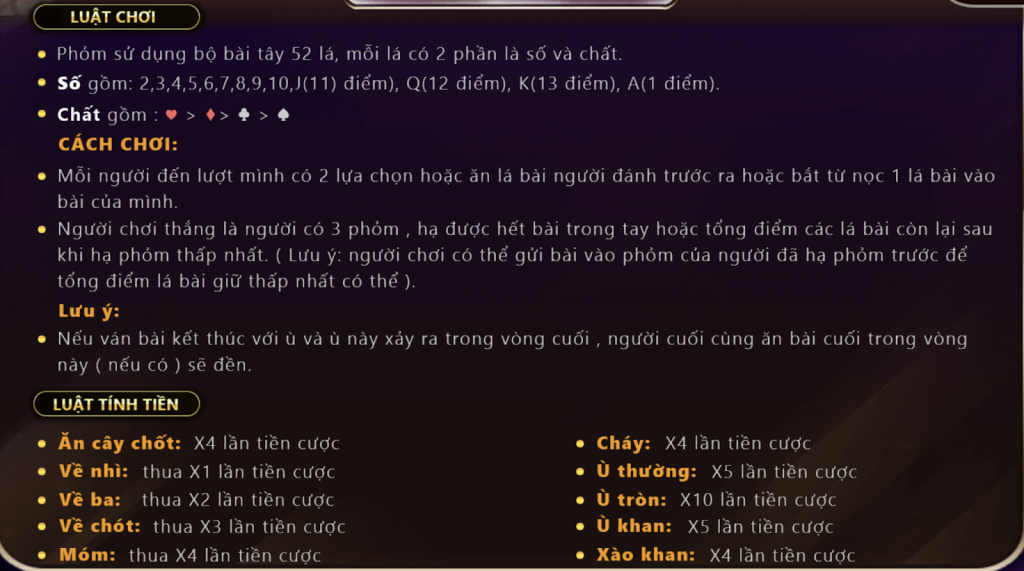 Luật chơi cơ bản của game bài tá lả