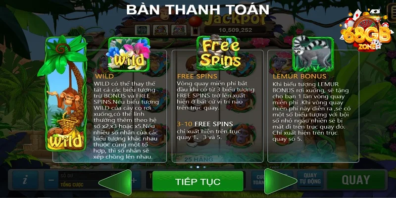 Free spin biểu tượng quan trọng khi cá cược apes go wild