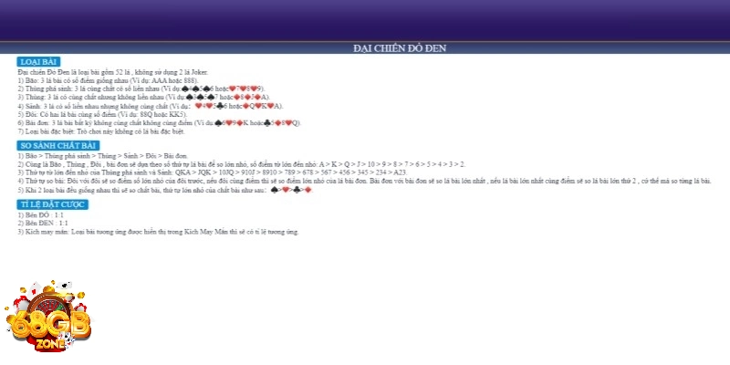 Nắm rõ luật chơi khi tham gia Đại chiến đỏ đen